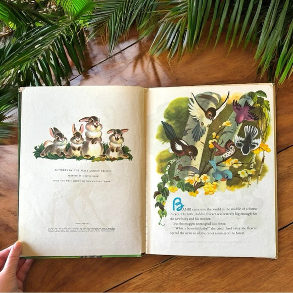 VINTAGE 1968 Disney Bambi Hardcover Book - Picture 6 of 14